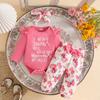 2026 Autumn Baby Girl Long-Sleeve Bodysuit, Bow Floral Pants & Headband Set