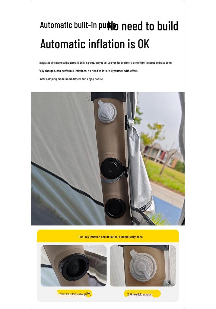 Tenda da campeggio gonfiabile automatica con telo - Rifugio esterno portatile due in uno, montaggio zero necessario