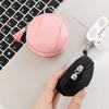Multifunctional Canvas Mini Coin Bag Round with Zipper Small Pocket Bag Solid Color Outdoor Storage Bag