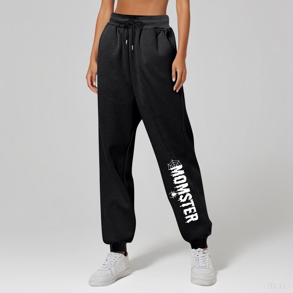 Ladies' Printed Unisex Casual Pocket Drawstring  Pants