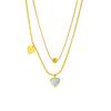 Gold Plated Stainless Steel Double Layer Mother of Pearl Heart Necklace