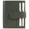 Elegant Horizontal Format Steinmeister Green Leather Card Holder