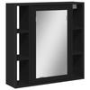 VidaXL Armoire de Salle de Bain à Miroir, Placard Mural de Toilette avec Miroir, Meuble de Rangement, Moderne, Noir Bois 842426