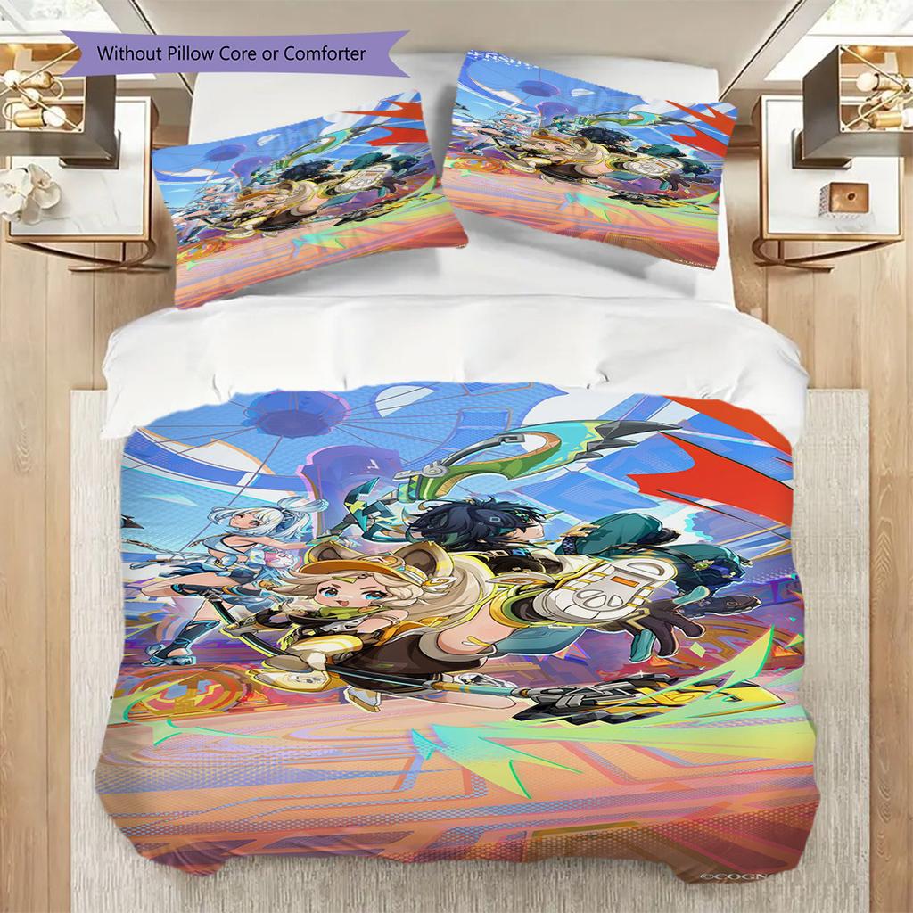Fantasy Heroes Unite Colorful Adventure Bedding 1 Duvet Cover 2 Pillowcase Without Core Soft And Comfortable Bedding Set