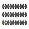 30 Pack Motel Keychain Blank Vintage Key Tag Label Vintage El Keychain Sublimation Decorative Blank, Black