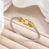 Bent Hook Buckle Bracelet Titanium Steel 18k Gold-plated Twist Bracelet European and American Adjustable Diamond-encrusted Women's Gold Bracelet