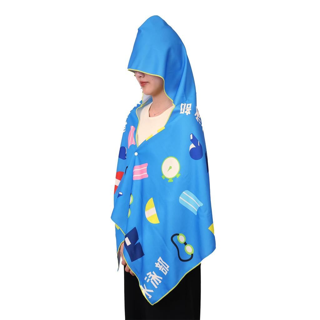 Marushin Cooling Hooded Swimming Club Cool to the Sun Drawstring Bag 0605020400 Towel, Guts!! SDGs, Touch, Protection, Included,