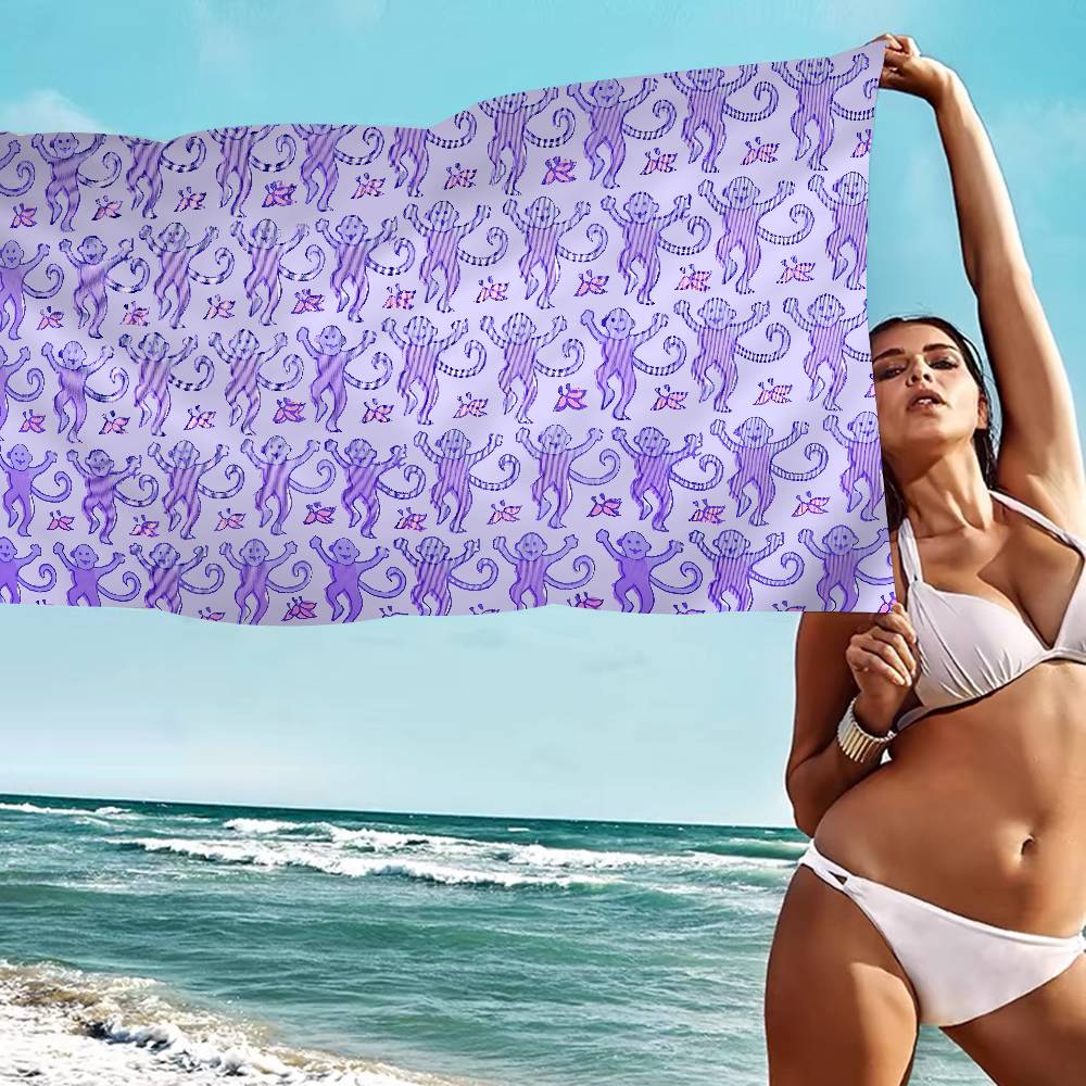 R-Roller R-Rabbit Monkey Microfiber Beach Towel Absorbent Quick Dry Soft Yoga Swimming Resort Mountain Climbing Towel