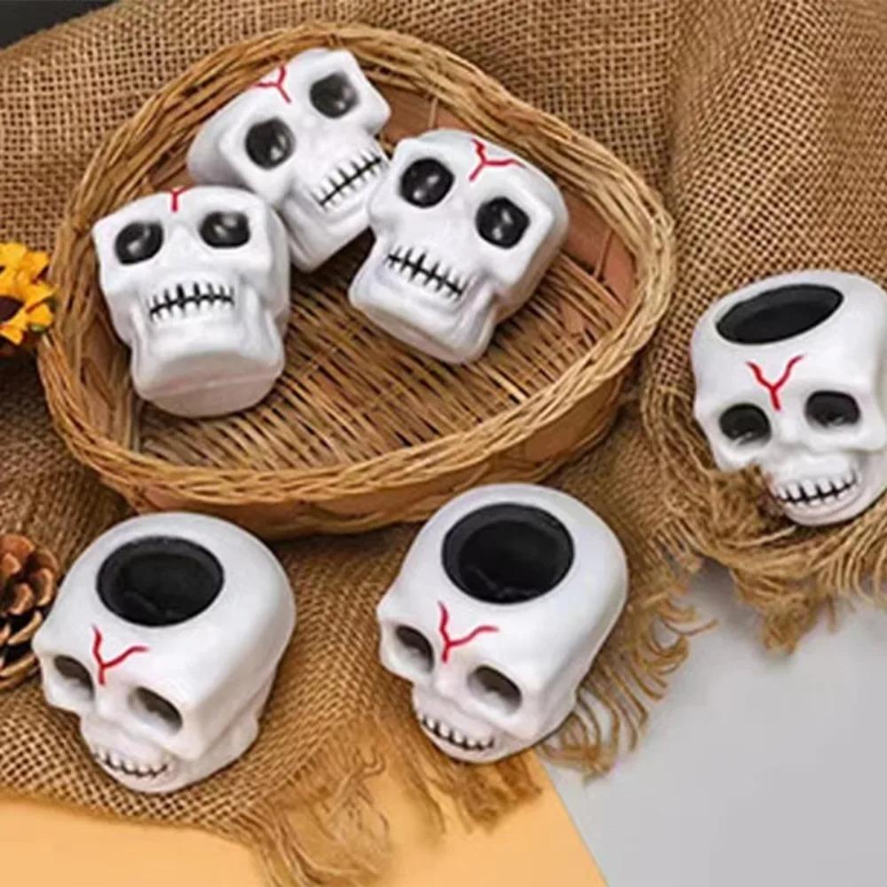 Halloween Skull Squeeze Stress Ball, Ugly Cute Squishy Skeleton Head Toy for Kids Halloween Party Trick Relief Novelty Toys