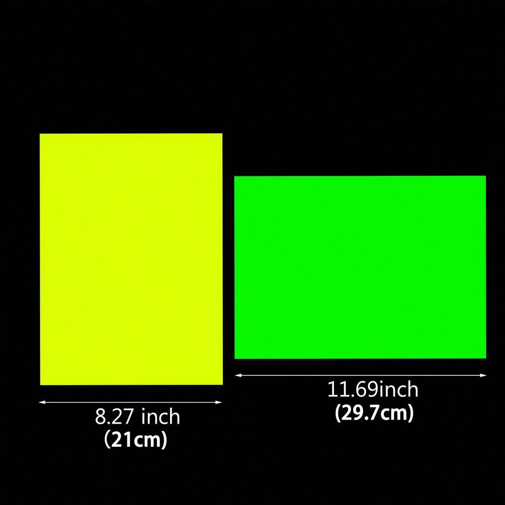 40 Sheets Neon Papers Glow Party Decorations Cardstock DIY UV Blacklight In The Dark for Dance Floor Fluorescent Birthday