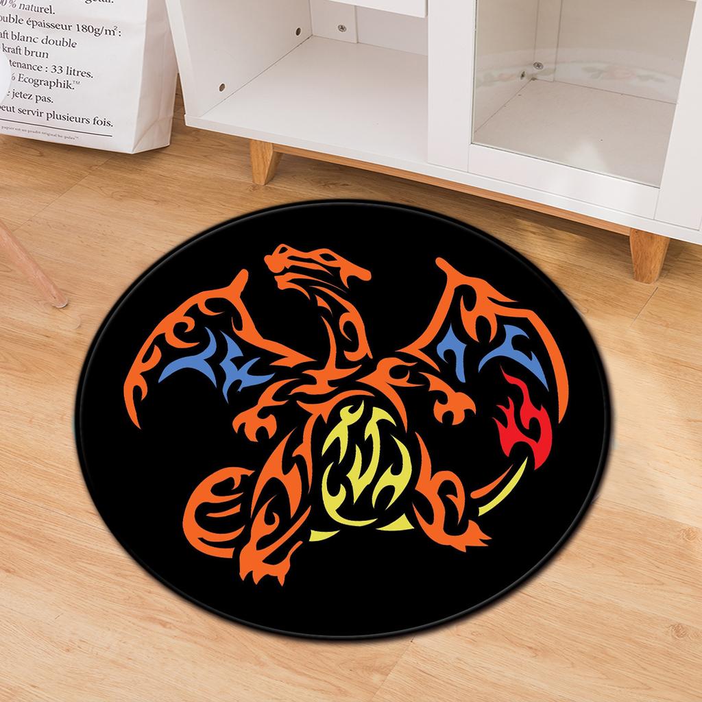 Green Plant Cactus Round Carpet Computer Chair Cushion Office Chair Floor Mat Door Mat Foot Mat
