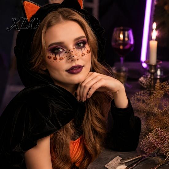 Creative Makeup for Holiday Performances Halloween Tattoo Stickers, Temporary Face Decals Party Makeup, Water Transfer Paper Tattoos Festivals