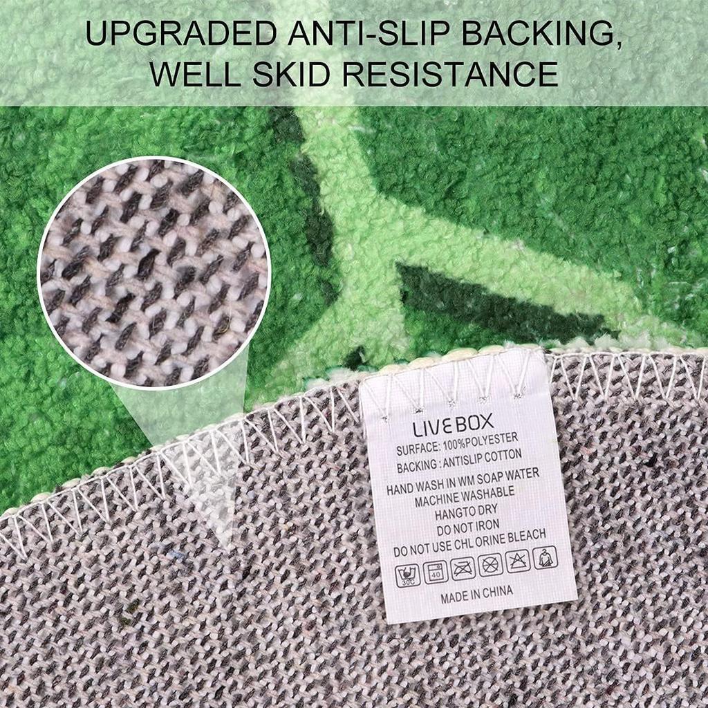 Best-Selling US 3D Green Leaf Decor Bath Rug Machine Made Soft Absorbent Non-Slip Carpet Washable Bathroom Floor Mat