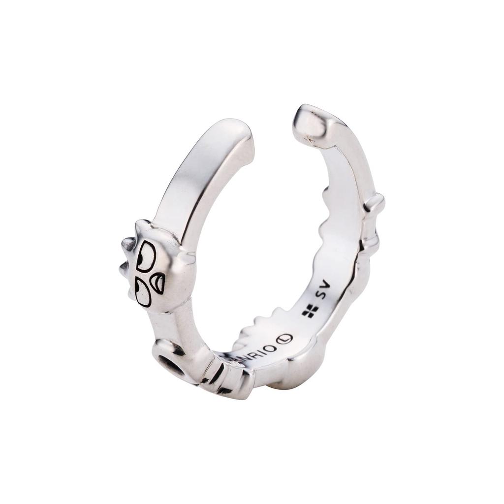 White Clover Badtz-Maru Sanrio Characters Ear Cuff, Smoked Silver 925, SABB30-E002SV