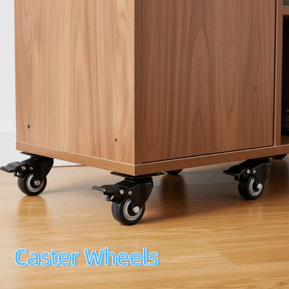 4PCS 360° Rotation Rubber Wheels Mute Industrial Casters Universal Swivel Plate Casters Shoe Rack