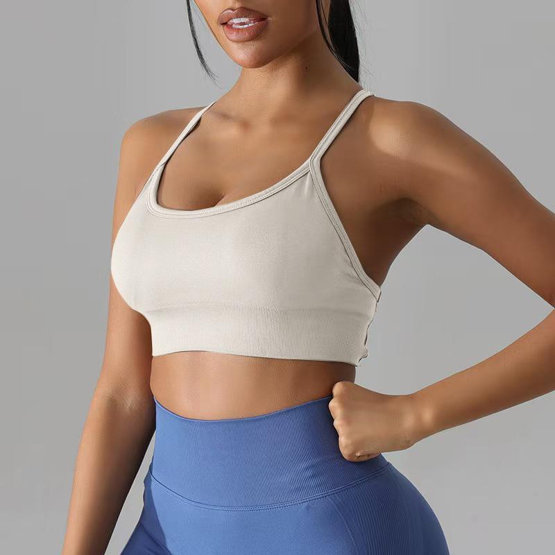 New yoga clothes short vest women's cross back bra underwear outdoor running fitness sports top