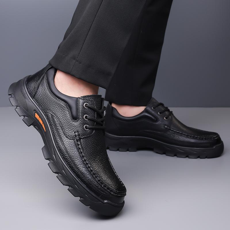 Fashion2024 New Leather Men Driving Shoes CasualLace-Up Business Shoes Breathable All-match Men Flats Fashion Moccasins Walking Shoes
