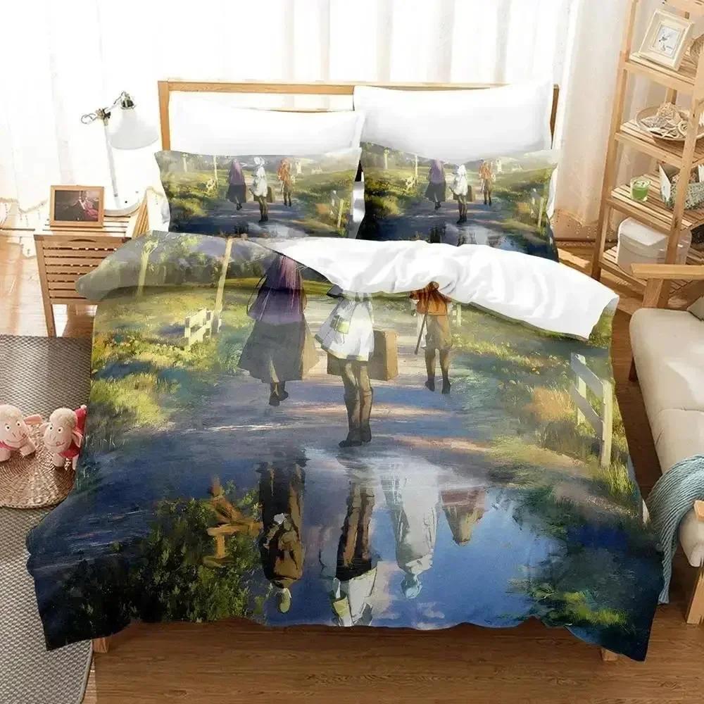 3D Print Anime New Frieren Printed Bed Set Duvet Cover Pillowcase Bedding Set Bed Linen Sheet Quilt Cover Full Queen King Size