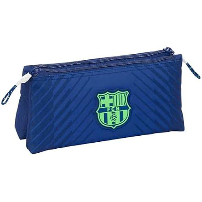 Trousse Scolaire - SAFTA - F.C. Barcelona - Souple - Zippée - Bleu Marine
