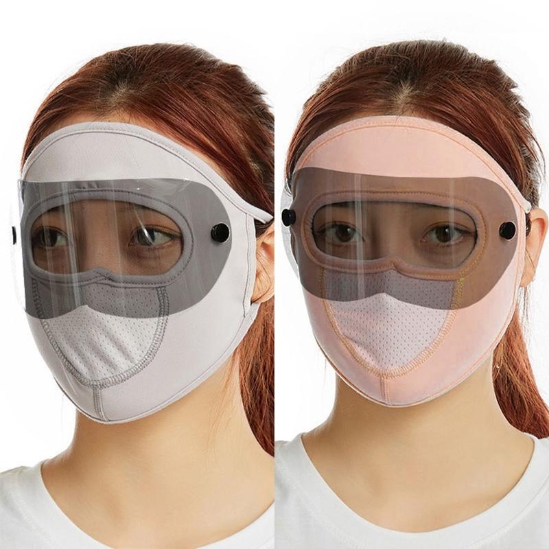 Windproof Full Face Ice Silk Mask Stretchy Eye for Protection Breathable Washable Multifunctional Mask for Outdoor Sport