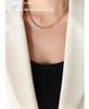 Cross Chain Inlaid Zircon Freshwater Pearl Pendant Necklace - Niche Design, Non-fading Clavicle Chain