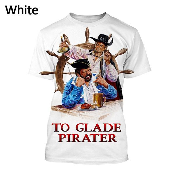 Summer Fashion Hip Hop Shirt Tops Bud Spencer Terence Hill 3D Men's Casual Cool Print Short Sleeve T-shirt Clothing