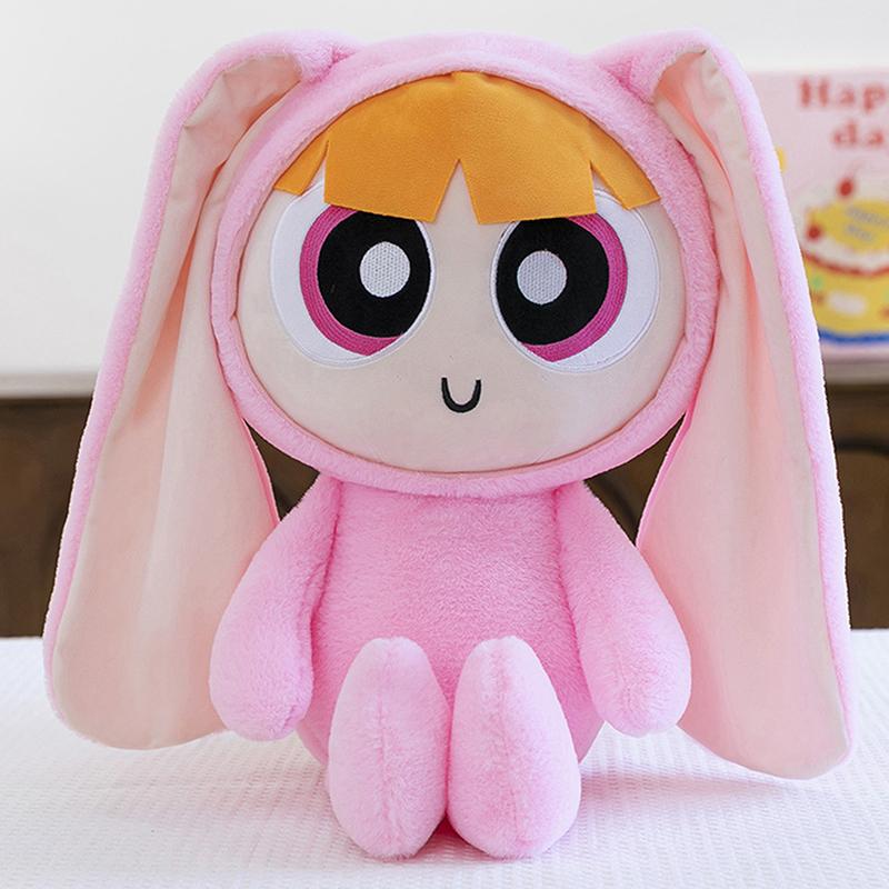 

40 см Каваи Зайчик в костюме Куклы Полицейского Пауэрпафф Герл Плюшевые Игрушки Милые Блоссом Баттеркап Бабблс Мягкие Плюшевые Куклы Подарки для Ребенка розовый