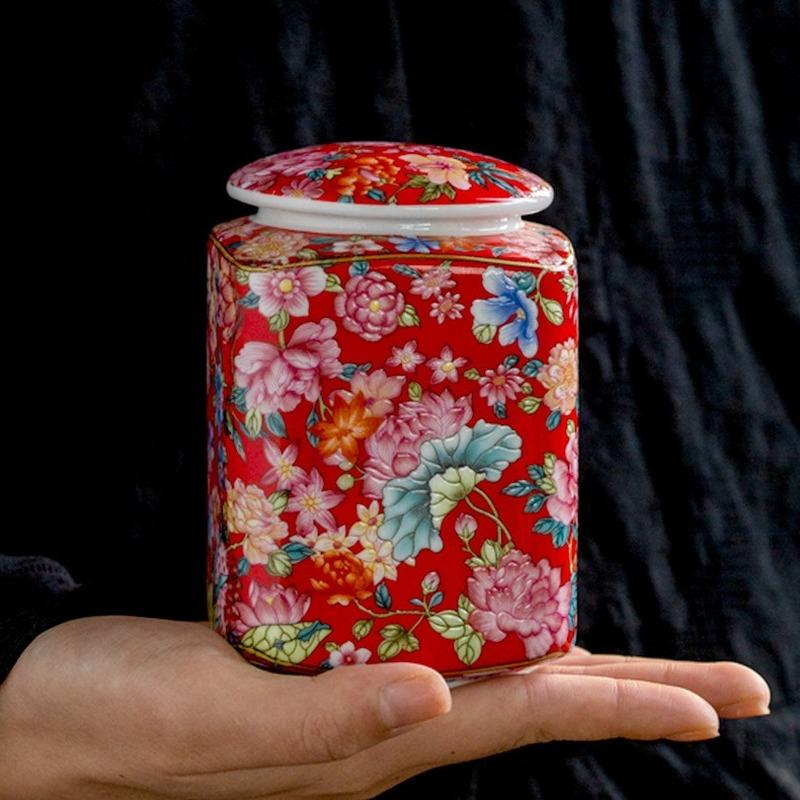 Creative Painted Enamel Sealed Tea Cans with Lid Food Candy Storage Jars Kitchen Storage Containers Sugar Jars Crafts Home Decor