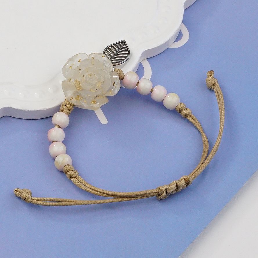 New Chinese Flower Woven Bracelet Wholesale Hot-selling Retro Jewelry Ethnic Style Ceramic Bracelet Accessories