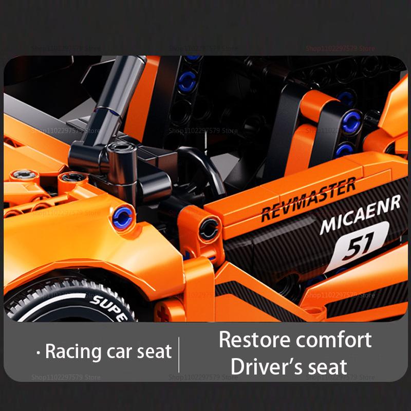 2025 New 1:14 Scale Racing Car 1200PCS RS12 Technical Series Model Sports Car Building Blocks Set Kit STEM Toy Kids Adults Gifts