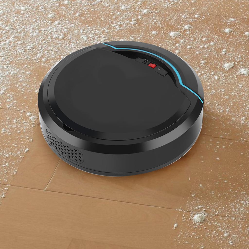 USB Rechargeable Automatic Smart Robot Vacuum Floor Cleaner Household Sweeping Machine Black