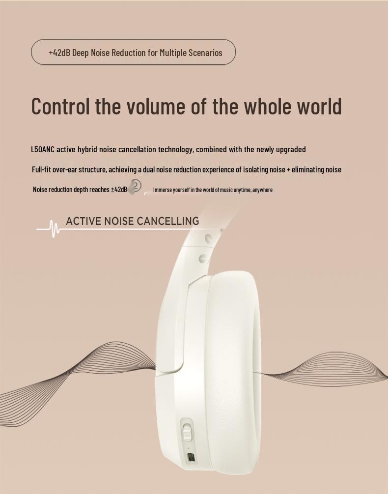 Wireless Bluetooth Headset with ANC, Long Battery Life, Universal for Gaming & Smartphones