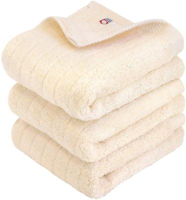 Imabari Towel Certified Face Towel Hiorie Fluffy Ribbed Towel Set of 3 Natural Made In Japan Precious Extra Long Cotton Absorbent Imabari Brand Cotton