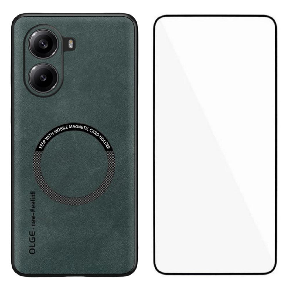 WANLONFENG YBP Series For Xiaomi Poco X7 Pro 5G Magnetic Case with Tempered Glass Film PU Leather+TPU Phone Cover Precise Cutouts