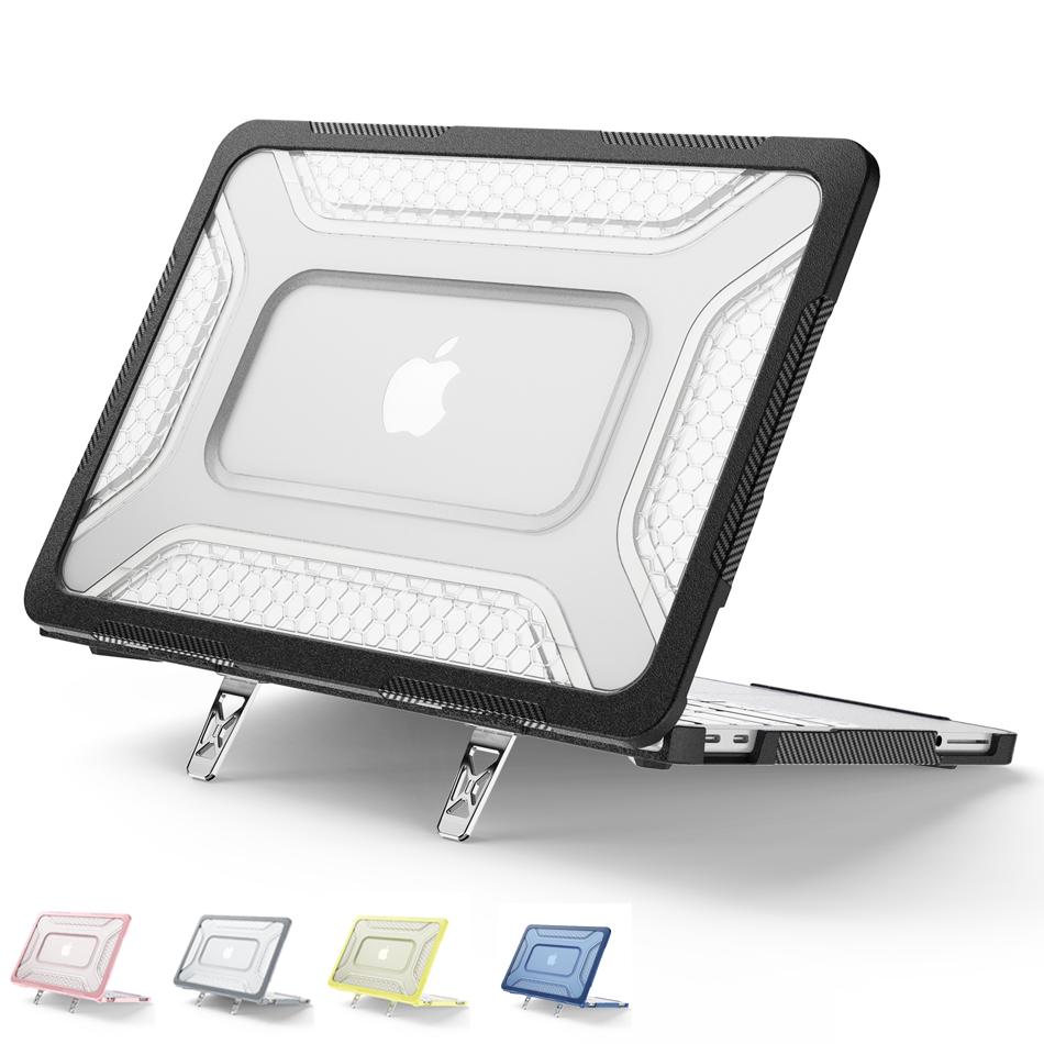 Stand Case for Macbook Neo 13 Inch A3404 2026 Honeycomb Texture Shell Cases Metal Kickstand Neo 13 Sleeve Bag Cover