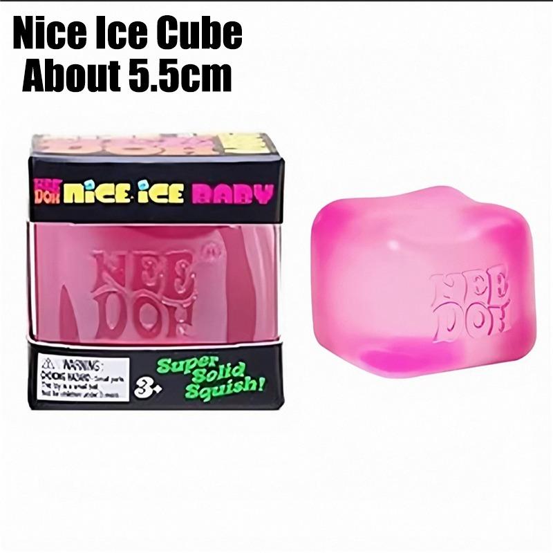 Needoh Nice Berg Riesiger Sensorikwürfel Malzose Spielzeug 4er-Pack Mini Baby Teenie Würfel Kneten Langsames Rückprallen Stressabbau Sensorisches Spiel
