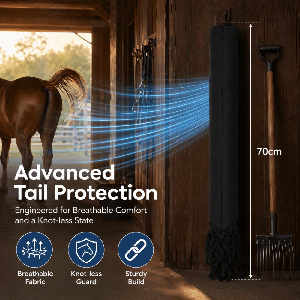 Hook And Loop Design Horse Tail Protection Bag Non Woven Fabric Tail Protection Cover  Stable Use