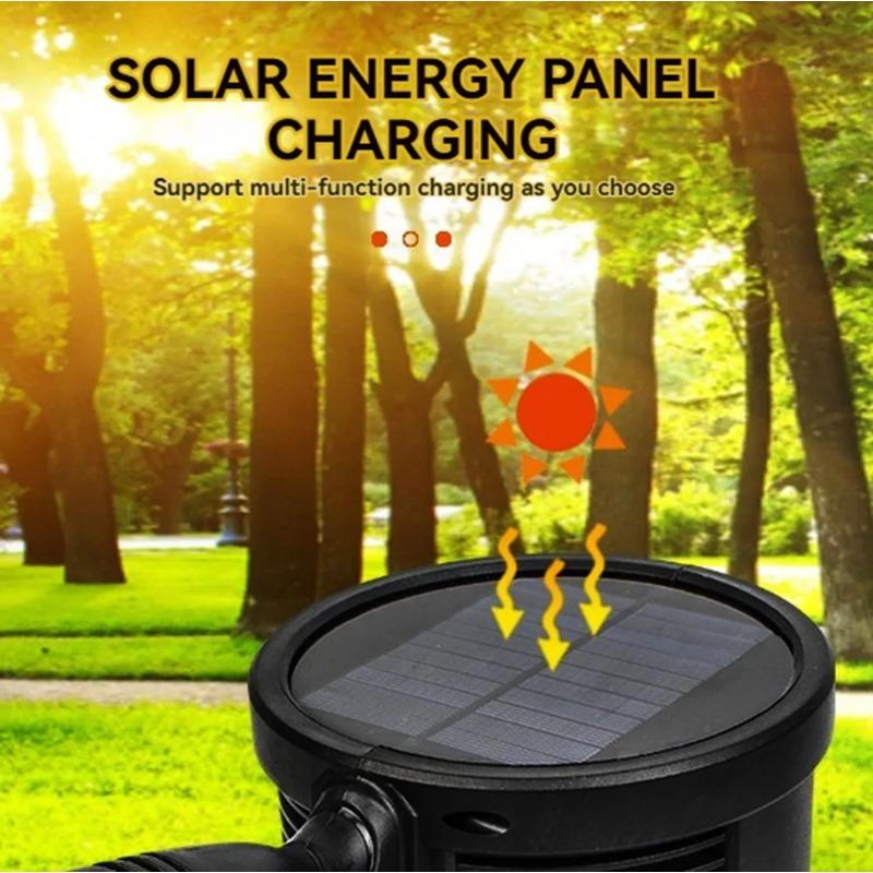 Super Bright Spotlight High Lumens LED Handheld Large Flashlight Outdoor With Solar Charging Searchlight Toch For Camping