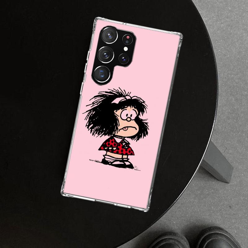 

Cartoon Cute Mafalda Phone Case Cover for Samsung Galaxy S26 S25 Edge S24 S23 Ultra S22 Plus S21 FE S20 + Art Customized Fundas Samsung S22 Ultra
