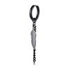 Vnox 1 Piece/Pair Feather Leaf Dangle Earrings for Women Men Jewelry,Stainless Steel Link Chain Drop Punk Ear Clip Accessory