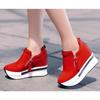 Platform Sneakers Women Red Casual Comfortable Hidden Heel Shoe Black Canvas Shoes Wedge Heels Sneaker Tenis Zapatos Mujer