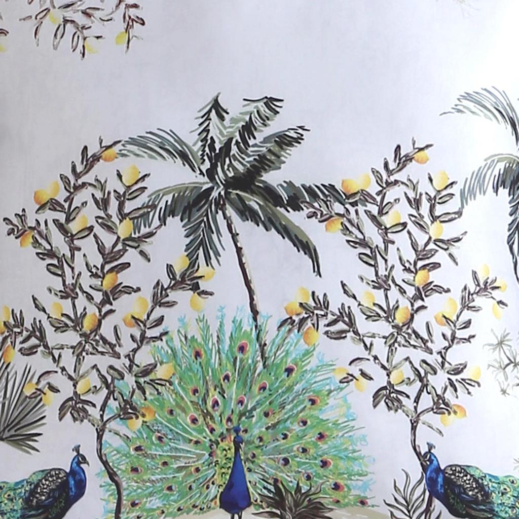 KOKO MAISON INC Dancing Peacock Polystain Cushion Cover (Pack of 2) | Flap Closure | Digital Printed