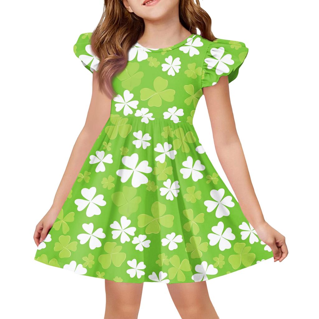 Letnia Sukienka Księżniczki dla Dziewczynek - Sukienka T-shirtowa o Kroju A. dzień Patryka