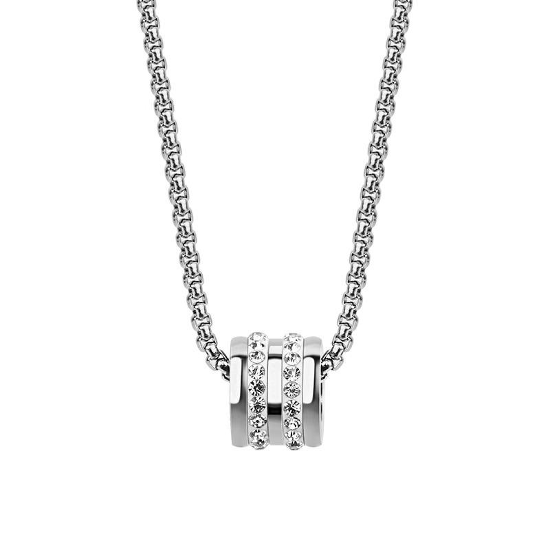 Lucky Bead Necklace: Men's Titanium Steel Lightweight Luxury Collarbone Chain with Hip Hop Flair