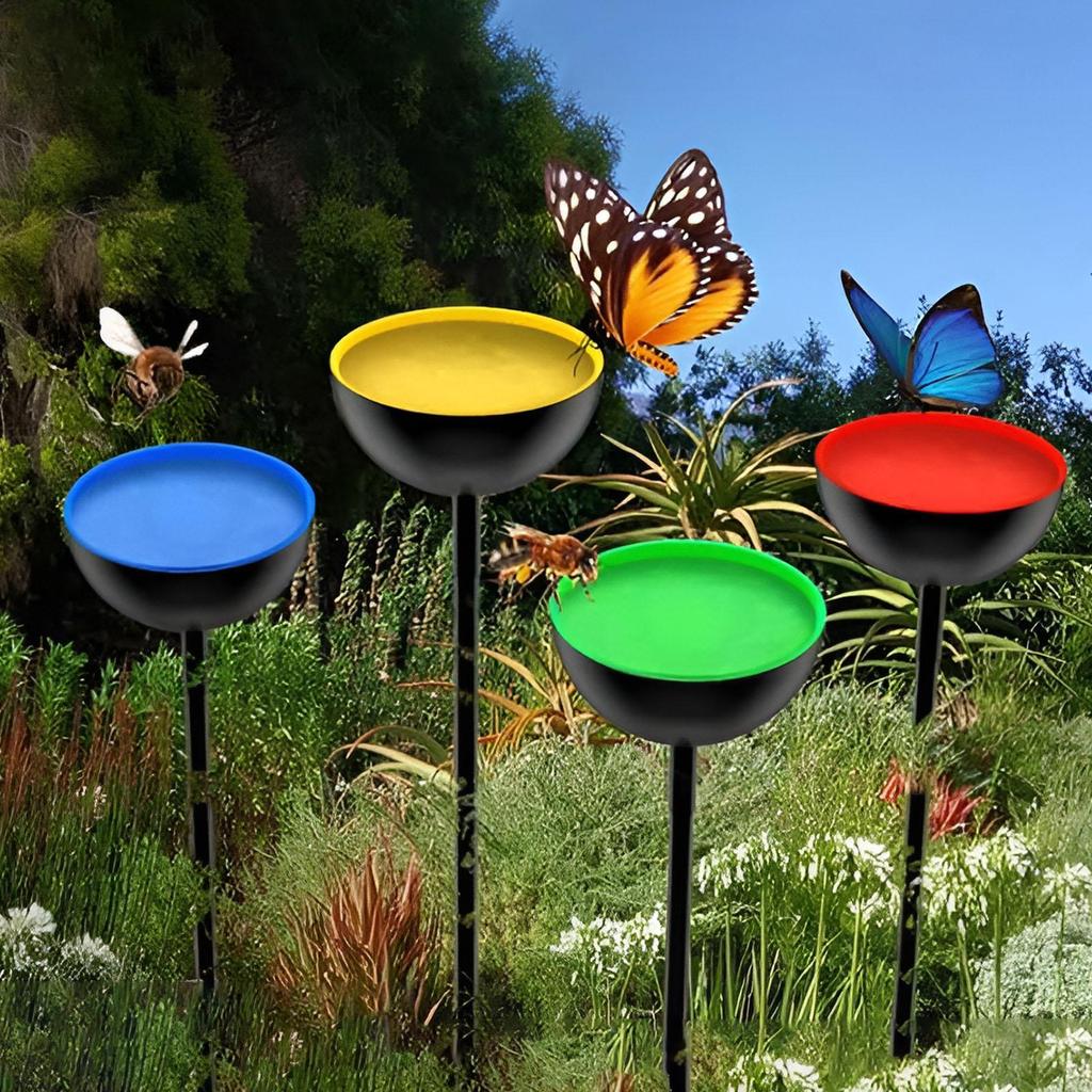 Bee Watering Stations 4 Pieces Bee Drinking Station For Garden Rustproof Pollinator Feeding Outdoor Decor For Courtyard Backyard