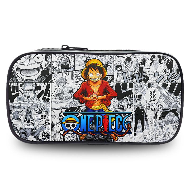 Durable One Piece Wano Themed Zoro Luffy Student Pen Bag With Prints