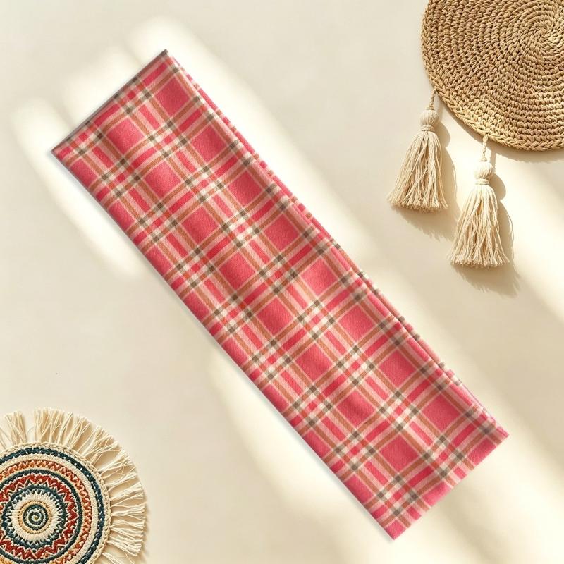 Retro Colored Checkered Pattern Headband Fashion Women Y2K Hair Accessories Cute Sweet Dating Hair Band Elastic Sports Headband