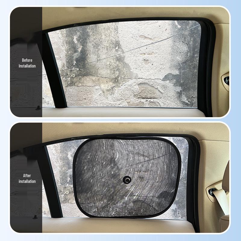Auto-Saugnapf-Sonnenschutzvorhang für Seiten- und Heckscheiben - Dichter Netz-Sonnenschutz