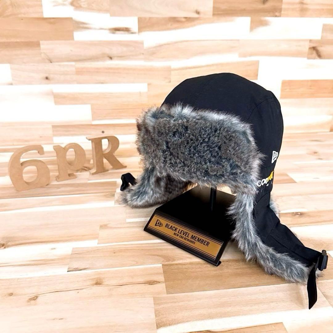 

[USED] New Era x Cordura Limited Edition Collaboration Fur Flight Cap, Size L, Black x White