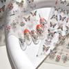 1 Piece 5D Retro Colorful Hand-painted Butterfly Nail Stickers Shell Light Butterfly Rhinestone Soft Relief Nail Art Stickers